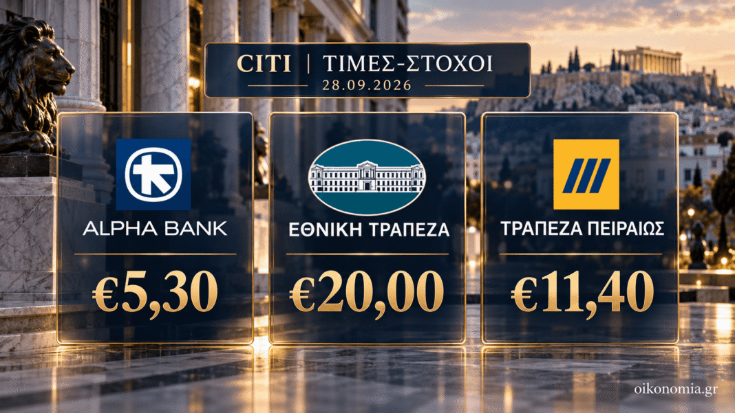 Citi: Buy σε Alpha, Εθνική και Πειραιώς – η Eurobank εκτός του πίνακα banks2524423