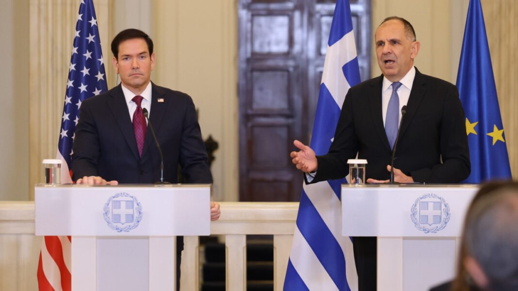 «Δεν θέλουμε να δούμε να απειλείται το λίκνο του δυτικού πολιτισμού»: Live οι δηλώσεις Ρούμπιο – Γεραπετρίτη «Δεν-θέλουμε-να-δούμε-να-απειλείται-το-λίκνο-του-δυτικού-πολιτισμού»:-live-οι-δηλώσεις-Ρούμπιο-–-Γεραπετρίτη